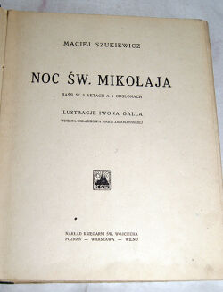 SZUKIEWICZ- NOC ŚW. MIKOŁAJA wyd.1922 - 2