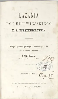 [PIJAŃSTWO, ŻYDZI, KONIEC ŚWIATA] WESTERMAYER - KAZANIA DO LUDU WIEJSKIEGO R. 2, T. 1–2 [współoprawne] wyd. 1859 - 4