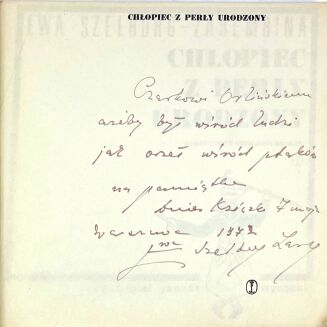 SZELBURG-ZAREMBINA- CHŁOPIEC Z PERŁY URODZONY wyd. 1971 ilustr. Janusz Wysocki. Dedykacja Autorki! - 3