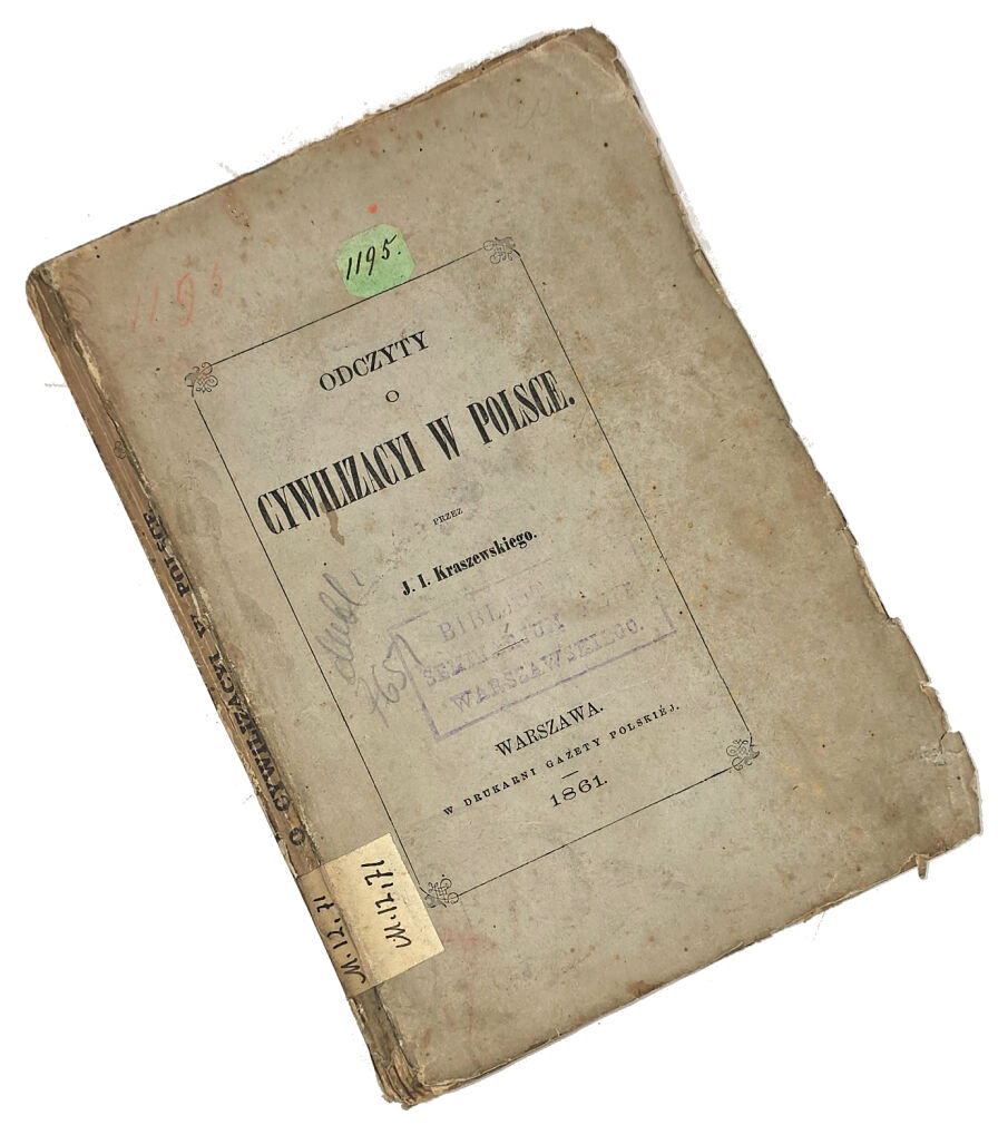 KRASZEWSKI- ODCZYTY O CYWILIZACYI. wyd.1, 1861