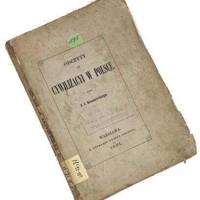 KRASZEWSKI- ODCZYTY O CYWILIZACYI. wyd.1, 1861
