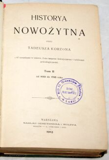 KORZON- HISTORYA NOWOŻYTNA Tom II wyd. 1903r. OPRAWA mapy, tablice - 5