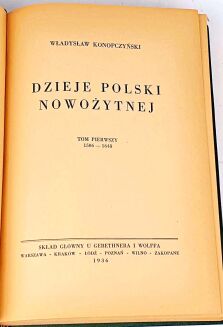 KONOPCZYŃSKI- DZIEJE POLSKI NOWOŻYTNEJ t.1-2 (komplet) wyd.1936 - 3