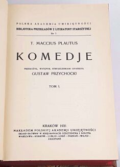 PLAUTUS - KOMEDJE t.1-4 [komplet w 2 wol.] - 3