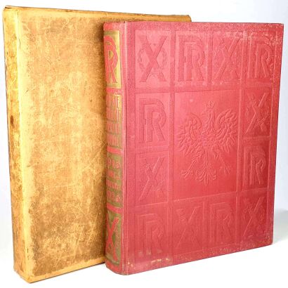 DZIESIĘCIOLECIE POLSKI ODRODZONEJ Księga Pamiątkowa 1918-1928. Egzempalrz w sygnowanej oprawie. Robert Jahoda