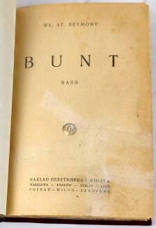 REYMONT - BUNT. Wyd.1, 1924 - 5