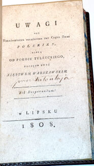 KOŁŁĄTAJ - UWAGI NAD TERAŹNIEYSZEM POŁOŻENIEM TEY CZĘŚCI ZIEMI POLSKIEY Lipsk 1808 - 4