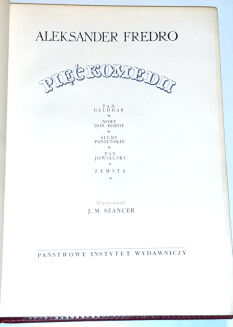 FREDRO - PIĘĆ KOMEDII 1954r. ilustr. Szancer  - 5