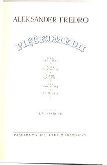 FREDRO - PIĘĆ KOMEDII 1954r. ilustr. Szancer - 8