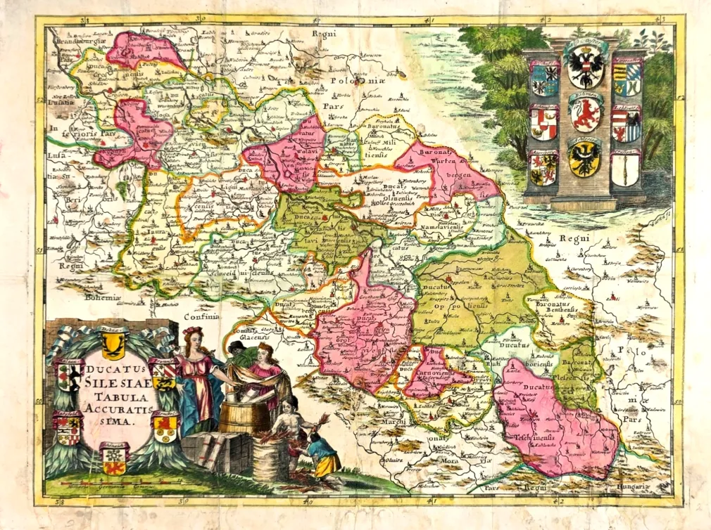 [MAPA ŚLĄSKA] PFEFFEL Johann Andreas – DUCATUS SILESIAE TABULA ACCURATISSIMA.