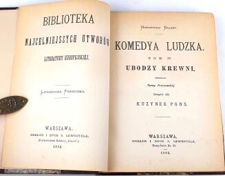 BALZAC - KOMEDYA LUDZKA t.IV cz.2 1883 Pierwsze polskie wydanie! - 3