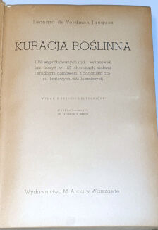 VERDMON - KURACJA ROŚLINNA wyd. 1936r. barwne tablice - 2
