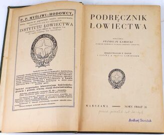 KAMOCKI- PODRĘCZNIK ŁOWIECTWA wyd. 1927 - 5