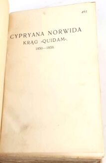 NORWID - Pisma Zebrane CYPRYANA NORWIDA Tom A Część druga wyd. 1912r. - 3