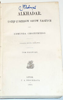 CHOJECKI- ALKHADAR. USTĘP Z DZIEJÓW OJCÓW NASZYCH Lipsk 1869 - 3