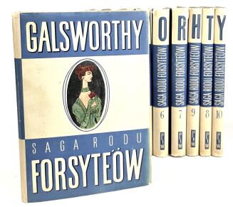 GALSWORTHY- SAGA RODU FORSYTE'ÓW t.1-10 (komplet) obwoluty, piękny egzemplarz - 3