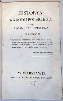 NARUSZEWICZ- HISTORIA NARODU POLSKIEGO T.1 cz.2 wyd. 1824 - 5