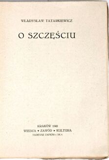 TATARKIEWICZ - O SZCZĘŚCIU - 3