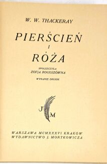 THACKERAY - PIERŚCIEŃ I RÓŻA. 1936 - 3