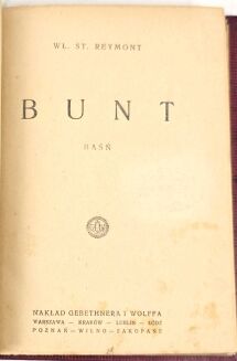 REYMONT - BUNT. Wyd.1, 1924 - 5