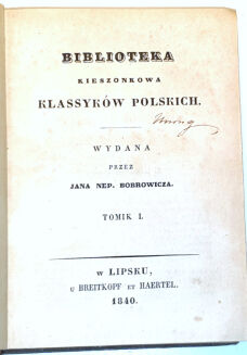KRASICKI - DZIEŁA IGNACEGO KRASICKIEGO Tom I-X [w 5 wol.] 1840r. - 2