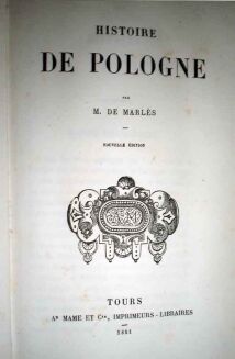 DE MARLES- HISTOIRE DE POLOGNE wyd. 1851r. - 5