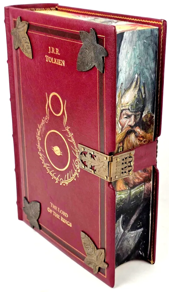 J.R.R. Tolkien - The Lord Of The Rings  Illustrated Edition, Premium Leather Binding, Metalwork, Fore Edge Painting, Copy Number 3