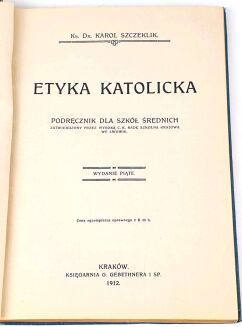 SZCZEKLIK- ETYKA KATOLICKA 1912 - 2