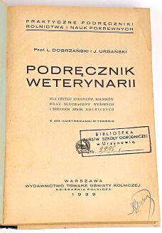 DOBRZAŃSKI- PODRĘCZNIK WETERYNARII 1939 ryciny - 2
