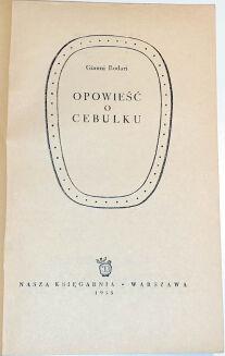 RODARI- OPOWIEŚĆ O CEBULKU, wyd. 2 - 2