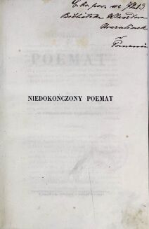 KRASIŃSKI- NIEDOKOŃCZONY POEMAT wyd. Paryż 1860 - 3