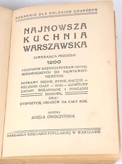 OWOCZYŃSKA- NAJNOWSZA KUCHNIA WARSZAWSKA. 1200 przepisów OPRAWA - 2