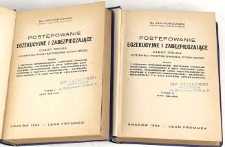 KORZONEK - POSTĘPOWANIE EGZEKUCYJNE I ZABEZPIECZAJĄCE t.I-II wyd.1934r. - 3