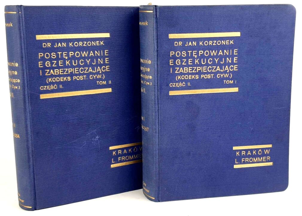 KORZONEK - POSTĘPOWANIE EGZEKUCYJNE I ZABEZPIECZAJĄCE t.I-II wyd.1934r.
