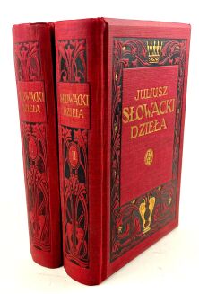 SŁOWACKI- DZIEŁA t.I-II [komplet] red. Pini wyd. 1910r. portrety, futerał - 2