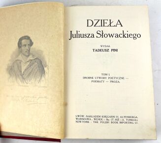 SŁOWACKI- DZIEŁA t.I-II [komplet] red. Pini wyd. 1910r. portrety, futerał - 4