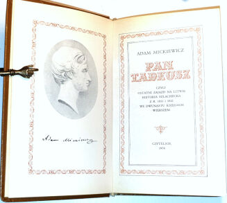 MICKIEWICZ - PAN TADEUSZ, WIERSZE wyd. Czytelnik 1974, 1969r. SKÓRA - 4