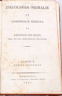 STAPF- THEOLOGIA MORALIS IN COMPENDIUM REDACTA t.1-4 [komplet w 4 wol.], dekoracyjny półskórek - 4