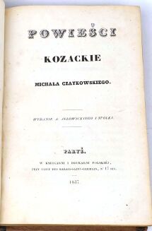 CZAYKOWSKI - POWIEŚCI KOZACKIE Paryż 1837 - 3