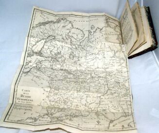 COXE- VOYAGE EN POLOGNE, RUSSIE, SUEDE, DANNEMARC, etc. t. I-IV [komplet] wyd. 1786 - plany, mapy, portrety, ilustracje - 11