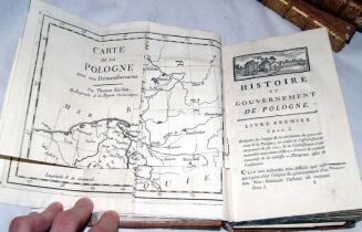 COXE- VOYAGE EN POLOGNE, RUSSIE, SUEDE, DANNEMARC, etc. t. I-IV [komplet] wyd. 1786 - plany, mapy, portrety, ilustracje - 8