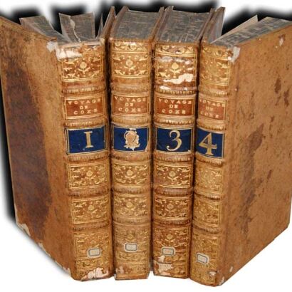 COXE- VOYAGE EN POLOGNE, RUSSIE, SUEDE, DANNEMARC, etc. t. I-IV [komplet] wyd. 1786 - plany, mapy, portrety, ilustracje