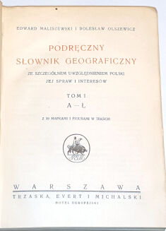 MALISZEWSKI - PODRĘCZNY SŁOWNIK GEOGRAFICZNY t.1-2 (komplet w 2 wol.) - 2