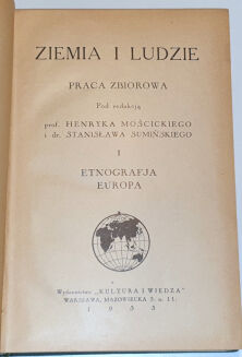 MOŚCIŃSKI, SUMIŃSKI- ZIEMIA I LUDZIE EUROPA  i AZJA wyd. 1934-35. Oprawa Zjawiński - 2