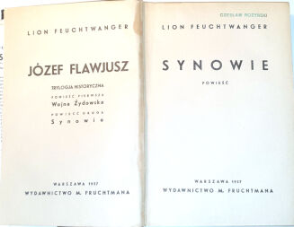 FEUCHTWAGNER- SYNOWIE wyd. 1937 obwoluta Berman - 3