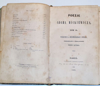 MICKIEWICZ - POEZJE t.1-2 [[w 1 wol.] Paryż 1838 - 4