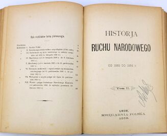 LIMANOWSKI- HISTORJA RUCHU NARODOWEGO t.1-2, wyd.1. Wyd.1, 1882 - 5