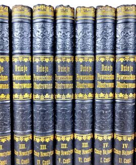 SOKOŁOWSKI- DZIEJE POWSZECHNE ILLUSTROWANE t.1-15 rzadki wariant oprawy, stan! - 4