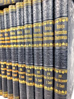 SOKOŁOWSKI- DZIEJE POWSZECHNE ILLUSTROWANE t.1-15 rzadki wariant oprawy, stan! - 5