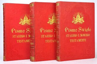 WUJEK - PISMO ŚWIĘTE STAREGO I NOWEGO TESTAMENTU wg. przekładu J. WUJKA  1000 ilustracji Tom I-III [komplet] PIĘKNA OPRAWA - 4
